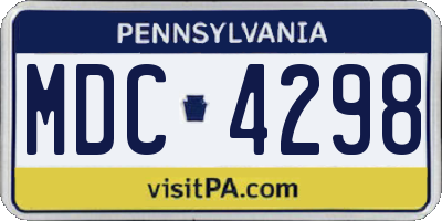 PA license plate MDC4298
