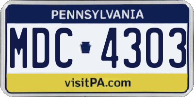 PA license plate MDC4303