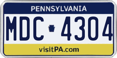 PA license plate MDC4304