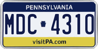 PA license plate MDC4310