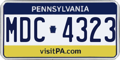 PA license plate MDC4323