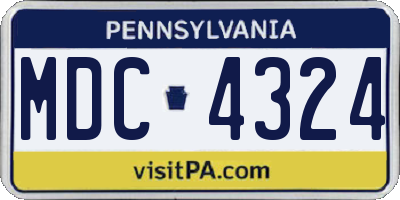 PA license plate MDC4324