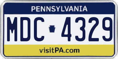 PA license plate MDC4329