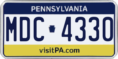 PA license plate MDC4330