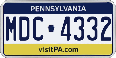 PA license plate MDC4332