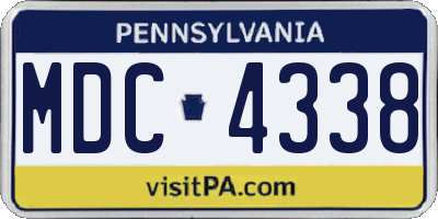 PA license plate MDC4338
