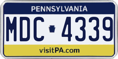 PA license plate MDC4339