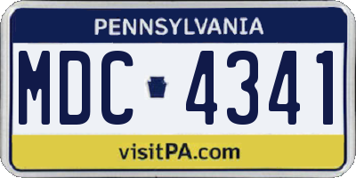 PA license plate MDC4341