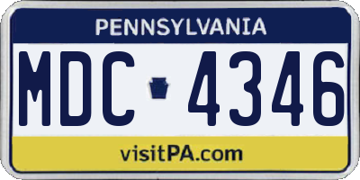 PA license plate MDC4346