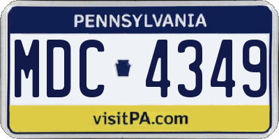 PA license plate MDC4349