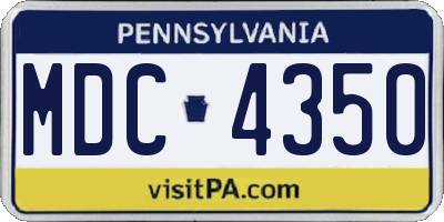 PA license plate MDC4350