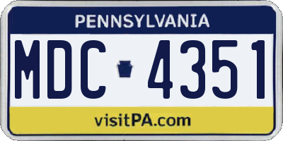PA license plate MDC4351