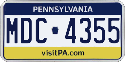 PA license plate MDC4355