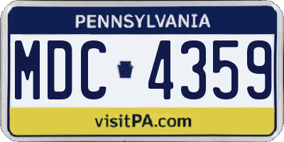 PA license plate MDC4359
