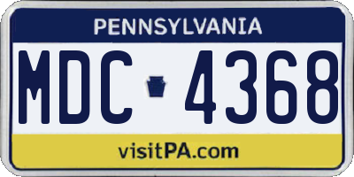 PA license plate MDC4368