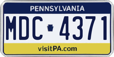 PA license plate MDC4371