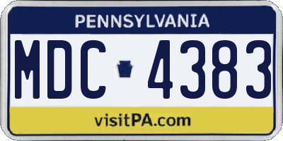 PA license plate MDC4383