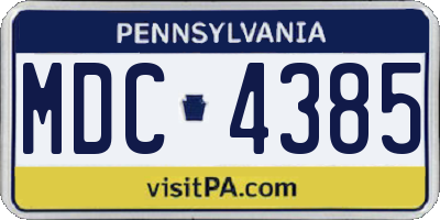 PA license plate MDC4385
