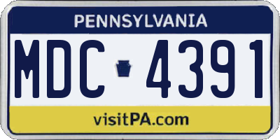 PA license plate MDC4391