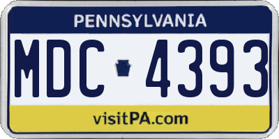 PA license plate MDC4393
