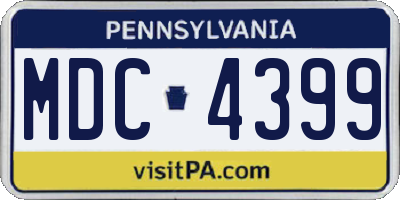 PA license plate MDC4399
