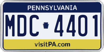 PA license plate MDC4401