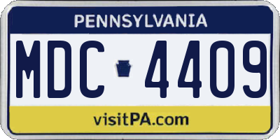 PA license plate MDC4409
