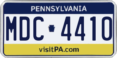 PA license plate MDC4410