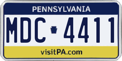 PA license plate MDC4411