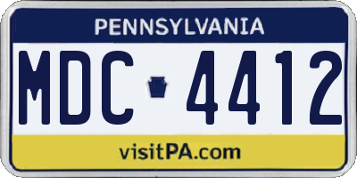 PA license plate MDC4412