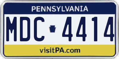 PA license plate MDC4414