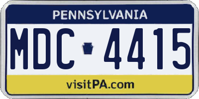 PA license plate MDC4415