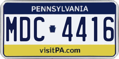 PA license plate MDC4416