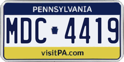 PA license plate MDC4419