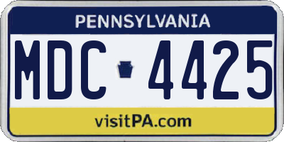 PA license plate MDC4425