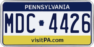 PA license plate MDC4426