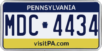 PA license plate MDC4434