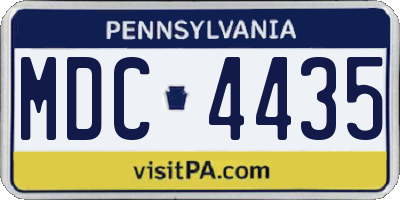 PA license plate MDC4435