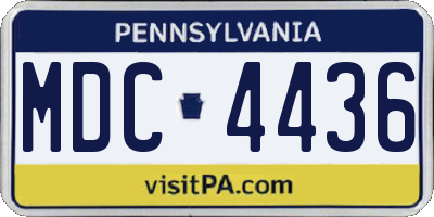 PA license plate MDC4436