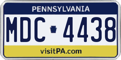 PA license plate MDC4438