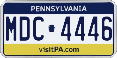 PA license plate MDC4446