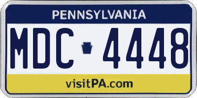 PA license plate MDC4448