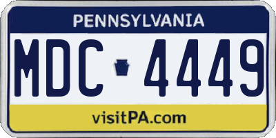 PA license plate MDC4449