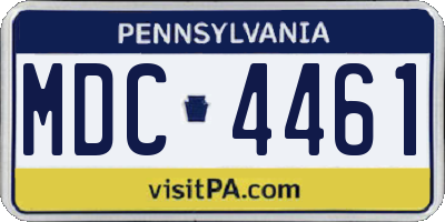 PA license plate MDC4461