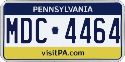 PA license plate MDC4464