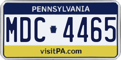 PA license plate MDC4465