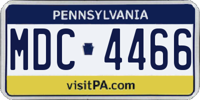 PA license plate MDC4466