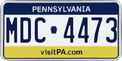 PA license plate MDC4473