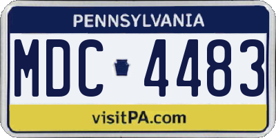 PA license plate MDC4483
