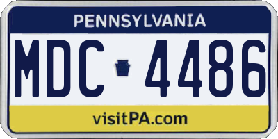 PA license plate MDC4486